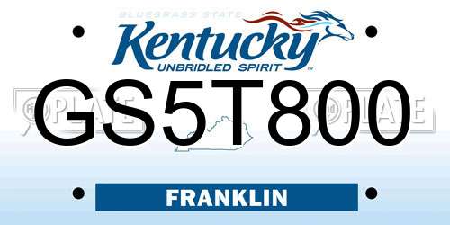 GS5T800 Kentucky License Plate
