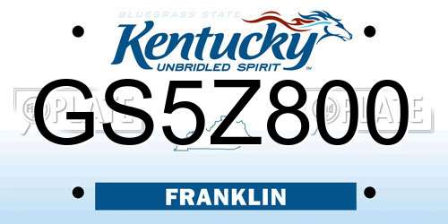 GS5Z800 Kentucky License Plate