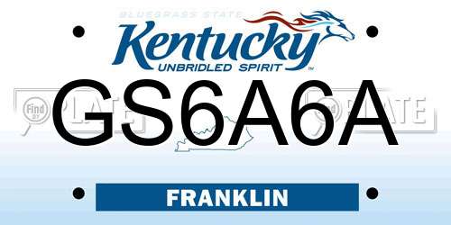 GS6A6A Kentucky License Plate