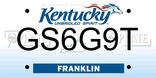 GS6G9T Kentucky License Plate