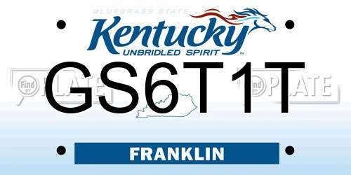 GS6T1T Kentucky License Plate