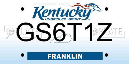 GS6T1Z Kentucky License Plate