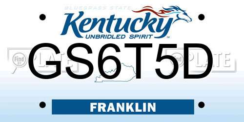 GS6T5D Kentucky License Plate