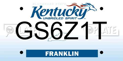 GS6Z1T Kentucky License Plate