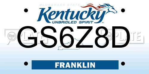 GS6Z8D Kentucky License Plate