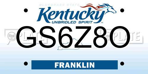 GS6Z8O Kentucky License Plate