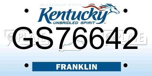 GS76642 Kentucky License Plate