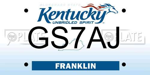 GS7AJ Kentucky License Plate