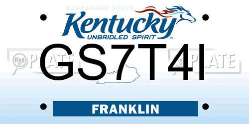 GS7T4I Kentucky License Plate
