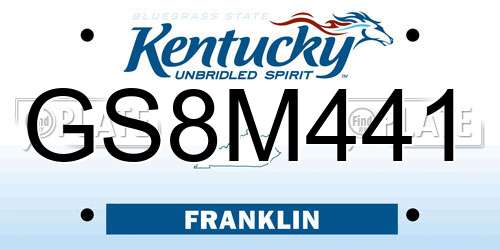 GS8M441 Kentucky License Plate