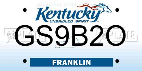 GS9B2O Kentucky License Plate