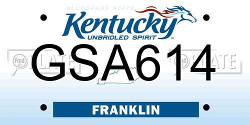 GSA614 Kentucky License Plate