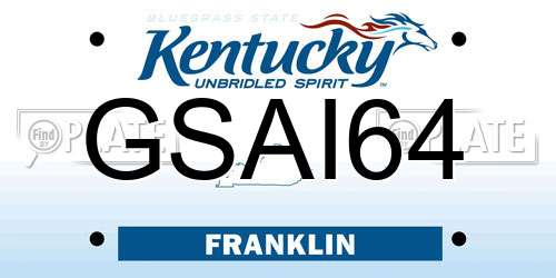 GSAI64 Kentucky License Plate