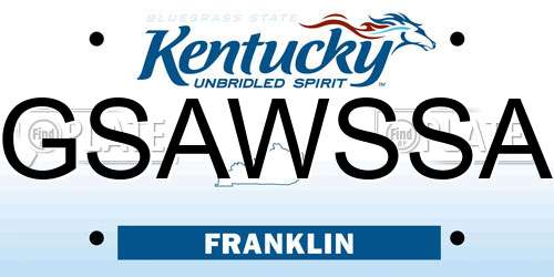 GSAWSSA Kentucky License Plate