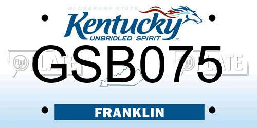 GSB075 Kentucky License Plate
