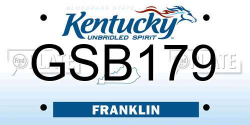 GSB179 Kentucky License Plate