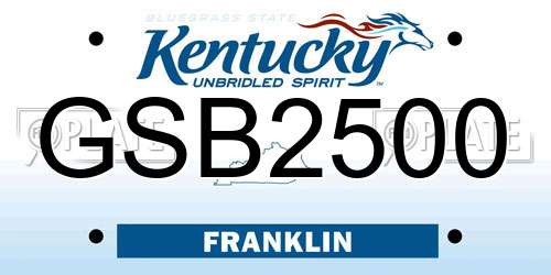 GSB2500 Kentucky License Plate