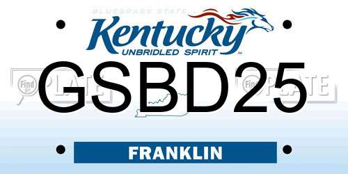GSBD25 Kentucky License Plate
