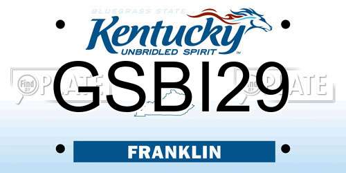 GSBI29 Kentucky License Plate
