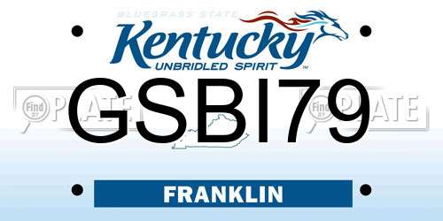 GSBI79 Kentucky License Plate