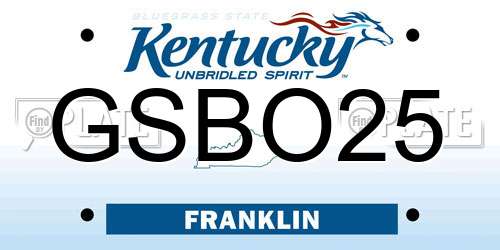 GSBO25 Kentucky License Plate