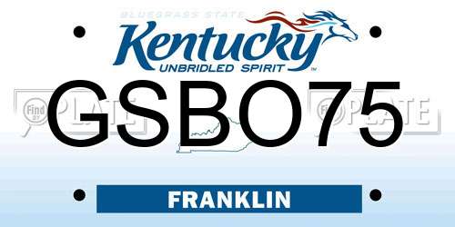 GSBO75 Kentucky License Plate