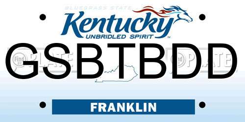 GSBTBDD Kentucky License Plate