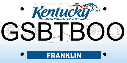 GSBTBOO Kentucky License Plate