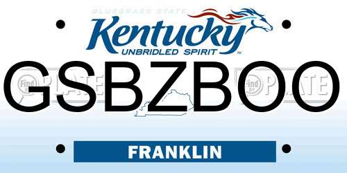 GSBZBOO Kentucky License Plate