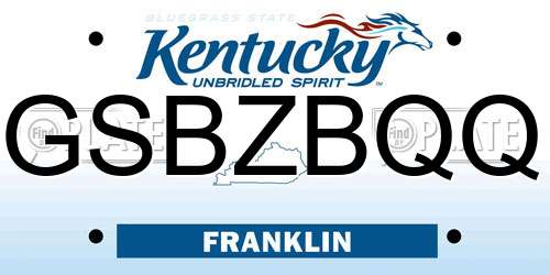 GSBZBQQ Kentucky License Plate