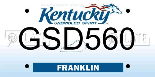GSD560 Kentucky License Plate