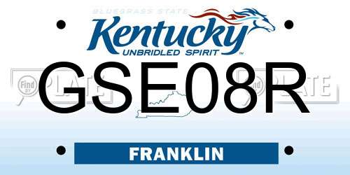 GSE08R Kentucky License Plate