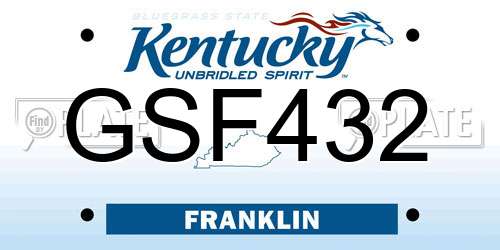 GSF432 Kentucky License Plate