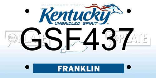 GSF437 Kentucky License Plate