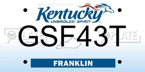 GSF43T Kentucky License Plate