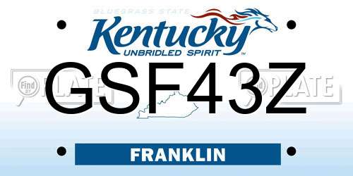 GSF43Z Kentucky License Plate