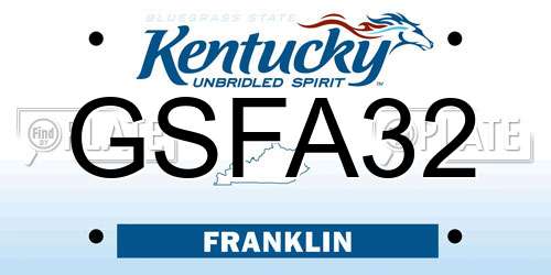 GSFA32 Kentucky License Plate