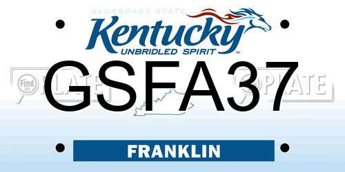 GSFA37 Kentucky License Plate
