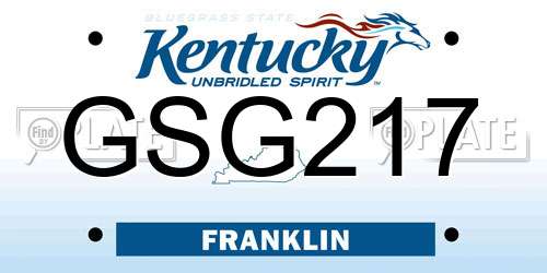 GSG217 Kentucky License Plate