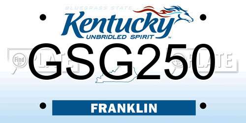GSG250 Kentucky License Plate