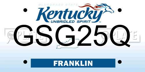 GSG25Q Kentucky License Plate