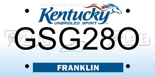 GSG28O Kentucky License Plate