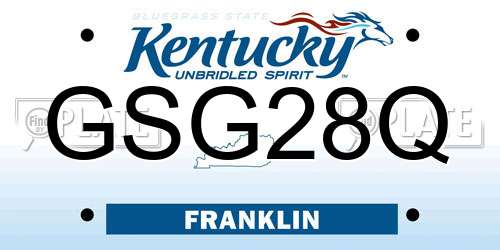 GSG28Q Kentucky License Plate
