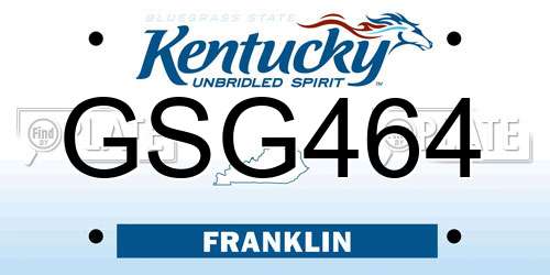 GSG464 Kentucky License Plate