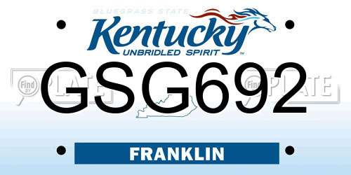 GSG692 Kentucky License Plate
