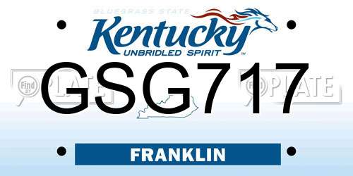 GSG717 Kentucky License Plate
