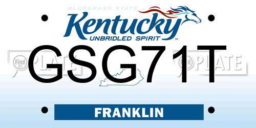 GSG71T Kentucky License Plate