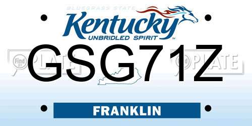 GSG71Z Kentucky License Plate