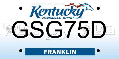 GSG75D Kentucky License Plate
