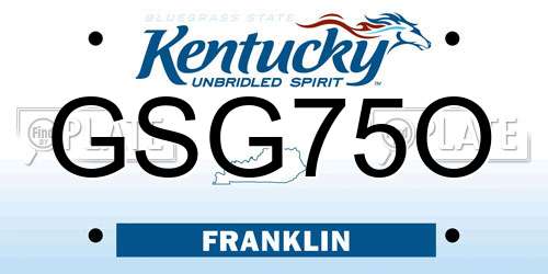 GSG75O Kentucky License Plate